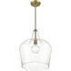 Puckette 1 Light 13.75 inch Vintage Brass Indoor Pendant Ceiling Light